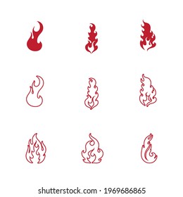 Fire flame logo vector illustration design template