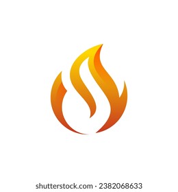Plantilla de diseño de ilustración vectorial del logotipo de llama de fuego. ilustración del signo de las llamas de fuego vectoriales aisladas. icono de encendido	