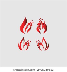 Fire flame logo vector illustration design template.