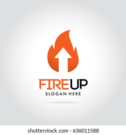 fire up flame logo vector illustration modern