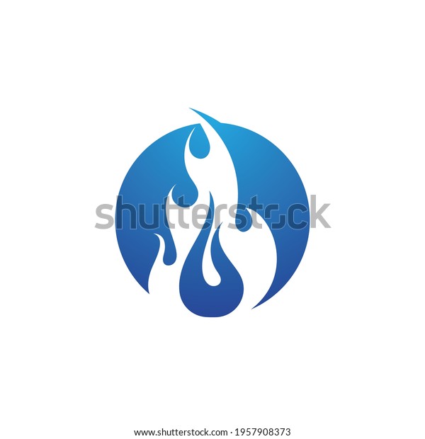 Fire flame\
logo vector illustration design\
template