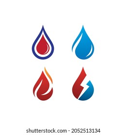 Fire flame Logo vector, Oil, gas and energy logo concept