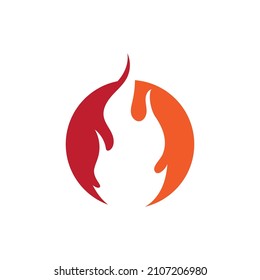 Fire flame Logo vector, Oil, gas and energy logo concept