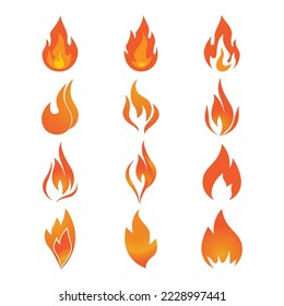 Fire flame Logo vector, Oil, gas and energy logo concept