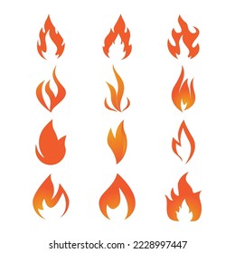 Fire flame Logo vector, Oil, gas and energy logo concept