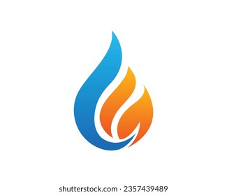 Vector de logotipo de llama de fuego, concepto de logotipo de petróleo, gas y energía