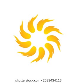 Fire Flame. fire Logo vector template. Fireball logotype icon vector. sun fire. color sun logo.