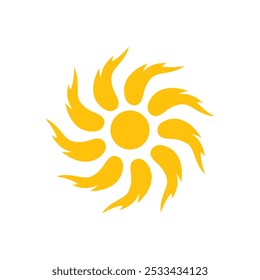 Fire Flame. fire Logo vector template. Fireball logotype icon vector. sun fire. color sun logo.