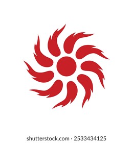 Fire Flame. fire Logo vector template. Fireball logotype icon vector. sun fire. color sun logo.