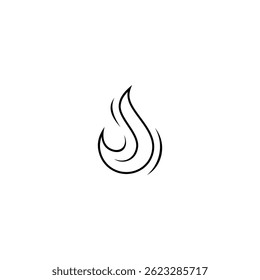Fire flame minimal line art logo design