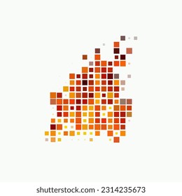 fire flame mosaic vector illustration for needlework
