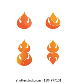 Fire flame nature logo and smoke symbols icons template