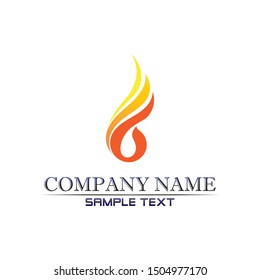 Fire flame nature logo and smoke symbols icons template