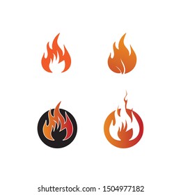 Fire flame nature logo and smoke symbols icons template