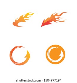 Fire flame nature logo and smoke symbols icons template