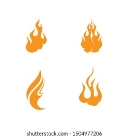 Fire flame nature logo and smoke symbols icons template