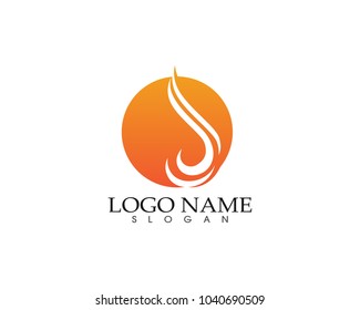 Fire flame nature logo and symbols icons template
