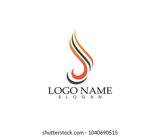 Fire flame nature logo and symbols icons template
