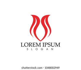 Fire flame nature logo and symbols icons template
