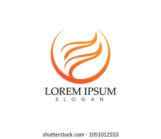 Fire flame nature logo and symbols icons template

