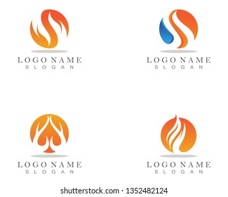 Fire flame nature logo and symbols icons template