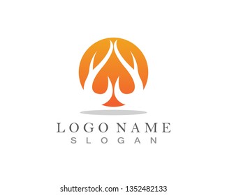 Fire flame nature logo and symbols icons template