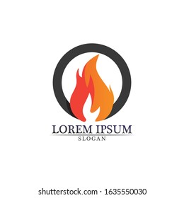 Fire flame nature logo and symbols icons template