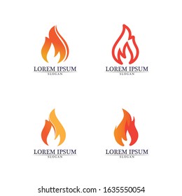 Fire flame nature logo and symbols icons template