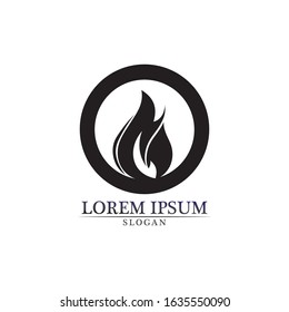 Fire flame nature logo and symbols icons template