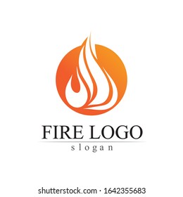 Fire flame nature logo and symbols icons template