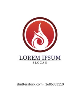 Fire flame nature logo and symbols icons template
