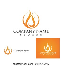 Fire flame nature logo and symbols icons template
