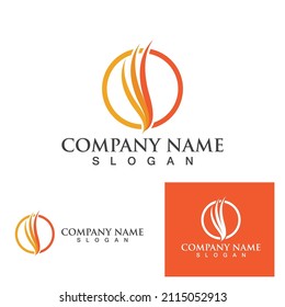 Fire flame nature logo and symbols icons template
