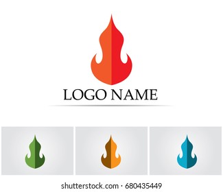 Fire flame nature logo and symbols icons template
