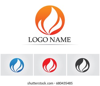 Fire flame nature logo and symbols icons template
