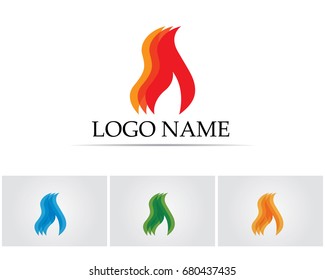 Fire flame nature logo and symbols icons template
