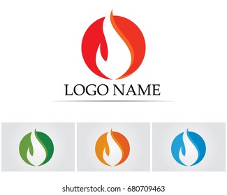 Fire flame nature logo and symbols icons template
