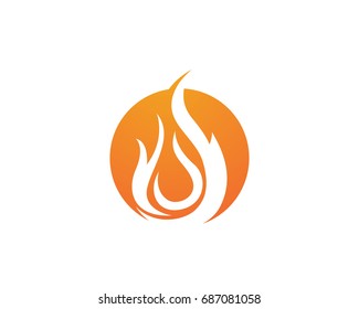 Fire flame nature logo and symbols icons template
