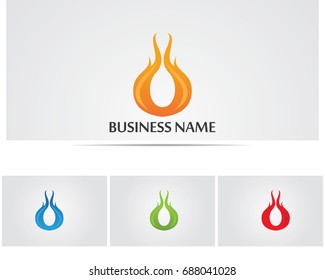 Fire flame nature logo and symbols icons template
