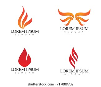 Fire flame nature logo and symbols icons template
