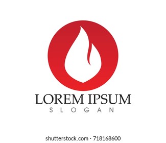 Fire flame nature logo and symbols icons template
