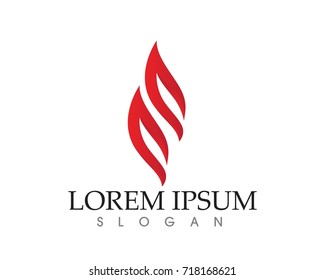 Fire flame nature logo and symbols icons template
