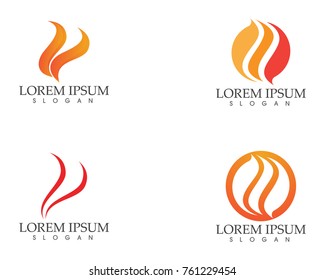 Fire flame nature logo and symbols icons template