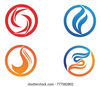 Fire flame nature logo and symbols icons template