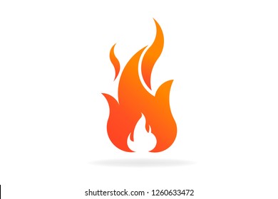 Fire flame with negative space. Vector Logo Symbol