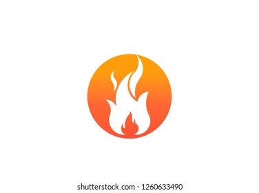 Fire flame with negative space. Vector Logo Symbol