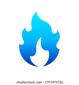 Fire flame, new blue icon, vector illustration