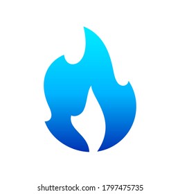Llama de fuego, nuevo icono azul, ilustración vectorial