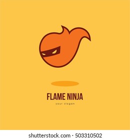FIRE FLAME NINJA RED TEMPLATE EMBLEM