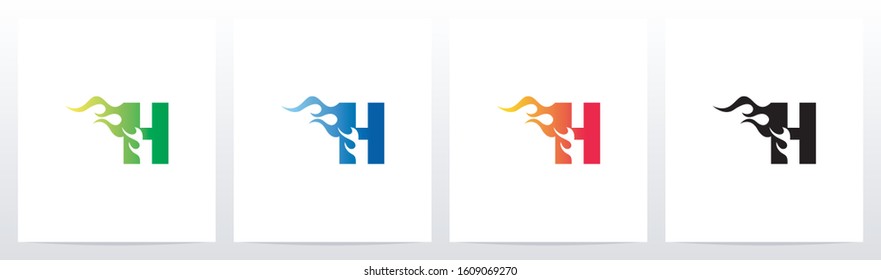Fire Flame On Letter Logo Design H